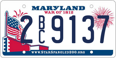 MD license plate 2BC9137