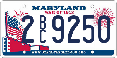 MD license plate 2BC9250