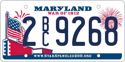 MD license plate 2BC9268