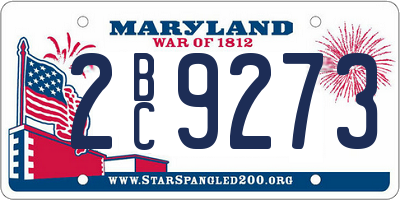 MD license plate 2BC9273