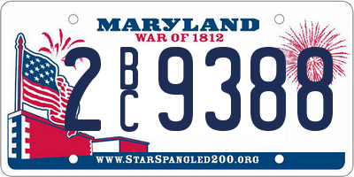 MD license plate 2BC9388