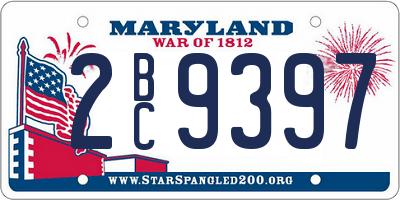 MD license plate 2BC9397