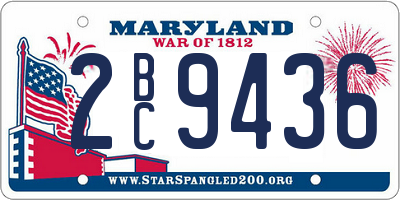 MD license plate 2BC9436