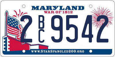MD license plate 2BC9542