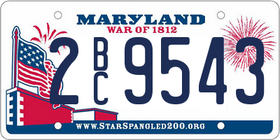 MD license plate 2BC9543