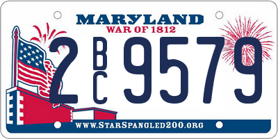 MD license plate 2BC9579