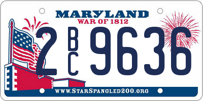 MD license plate 2BC9636