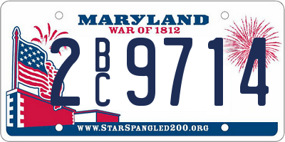 MD license plate 2BC9714