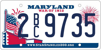 MD license plate 2BC9735