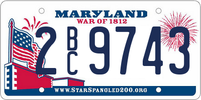 MD license plate 2BC9743