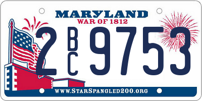 MD license plate 2BC9753