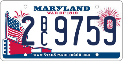 MD license plate 2BC9759