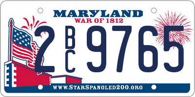 MD license plate 2BC9765