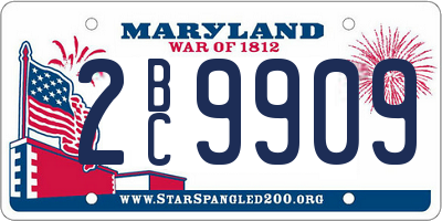 MD license plate 2BC9909