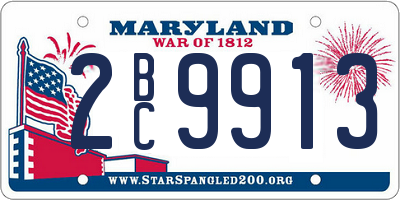 MD license plate 2BC9913