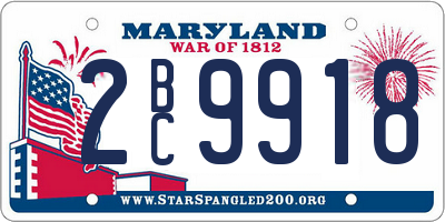 MD license plate 2BC9918