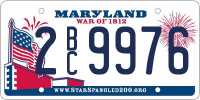 MD license plate 2BC9976