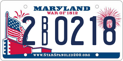 MD license plate 2BD0218