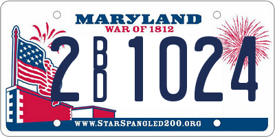 MD license plate 2BD1024