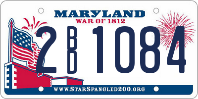 MD license plate 2BD1084