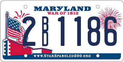 MD license plate 2BD1186