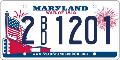 MD license plate 2BD1201