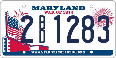 MD license plate 2BD1283