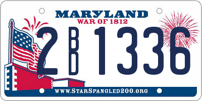 MD license plate 2BD1336
