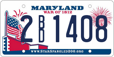 MD license plate 2BD1408