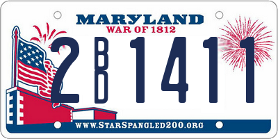 MD license plate 2BD1411
