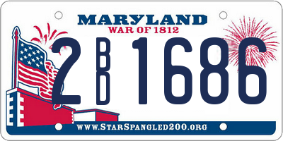 MD license plate 2BD1686
