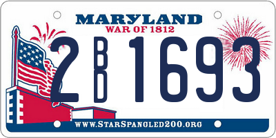 MD license plate 2BD1693