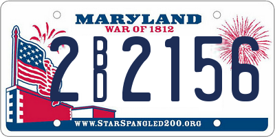 MD license plate 2BD2156