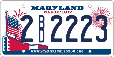 MD license plate 2BD2223