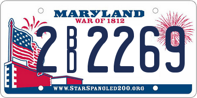 MD license plate 2BD2269