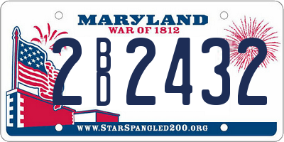 MD license plate 2BD2432