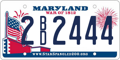 MD license plate 2BD2444