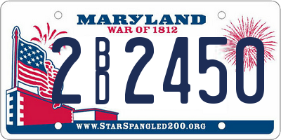MD license plate 2BD2450