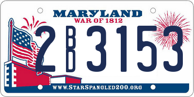 MD license plate 2BD3153