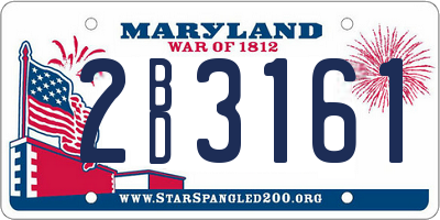 MD license plate 2BD3161