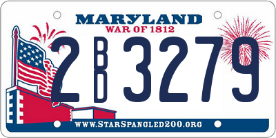 MD license plate 2BD3279