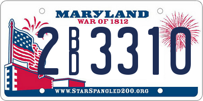 MD license plate 2BD3310