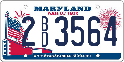 MD license plate 2BD3564