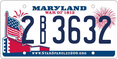MD license plate 2BD3632