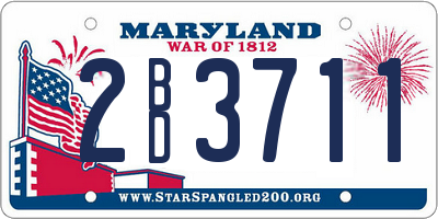 MD license plate 2BD3711