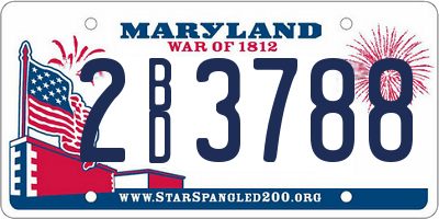 MD license plate 2BD3788