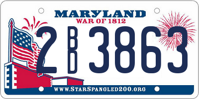MD license plate 2BD3863