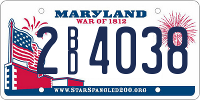 MD license plate 2BD4038