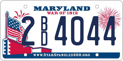 MD license plate 2BD4044