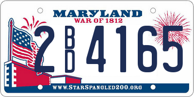 MD license plate 2BD4165